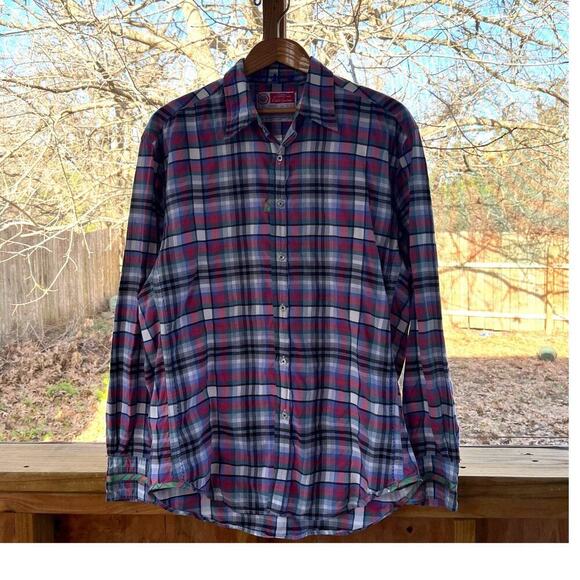 Robert Graham Men's Colorful Plaid Button Down Shirt Size XL - Picture 1 of 12